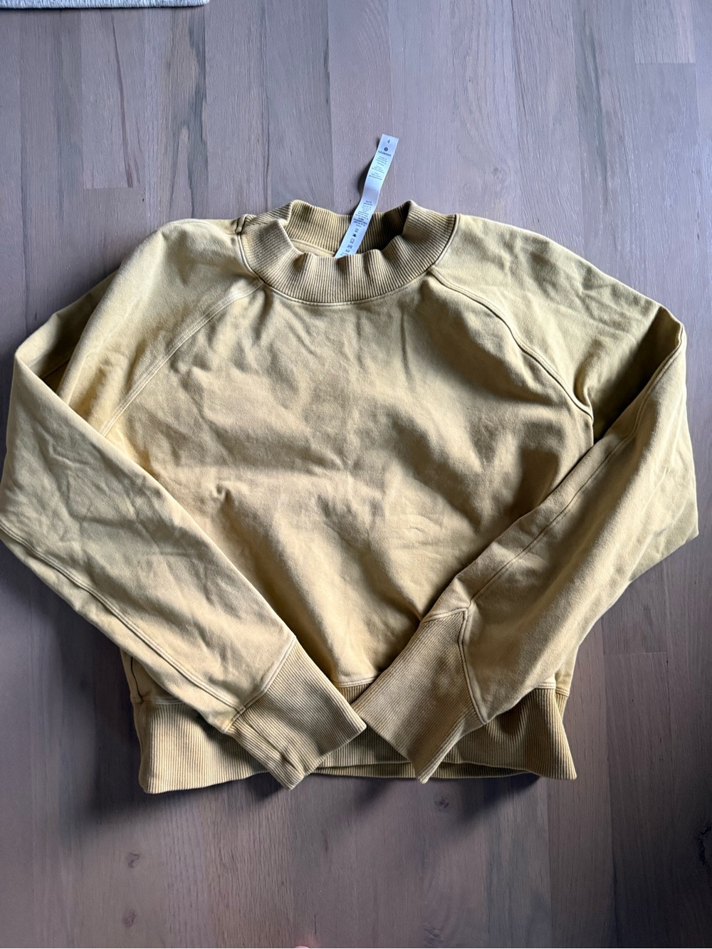 lululemon athletica golden yellow washed crewneck sweatshirt